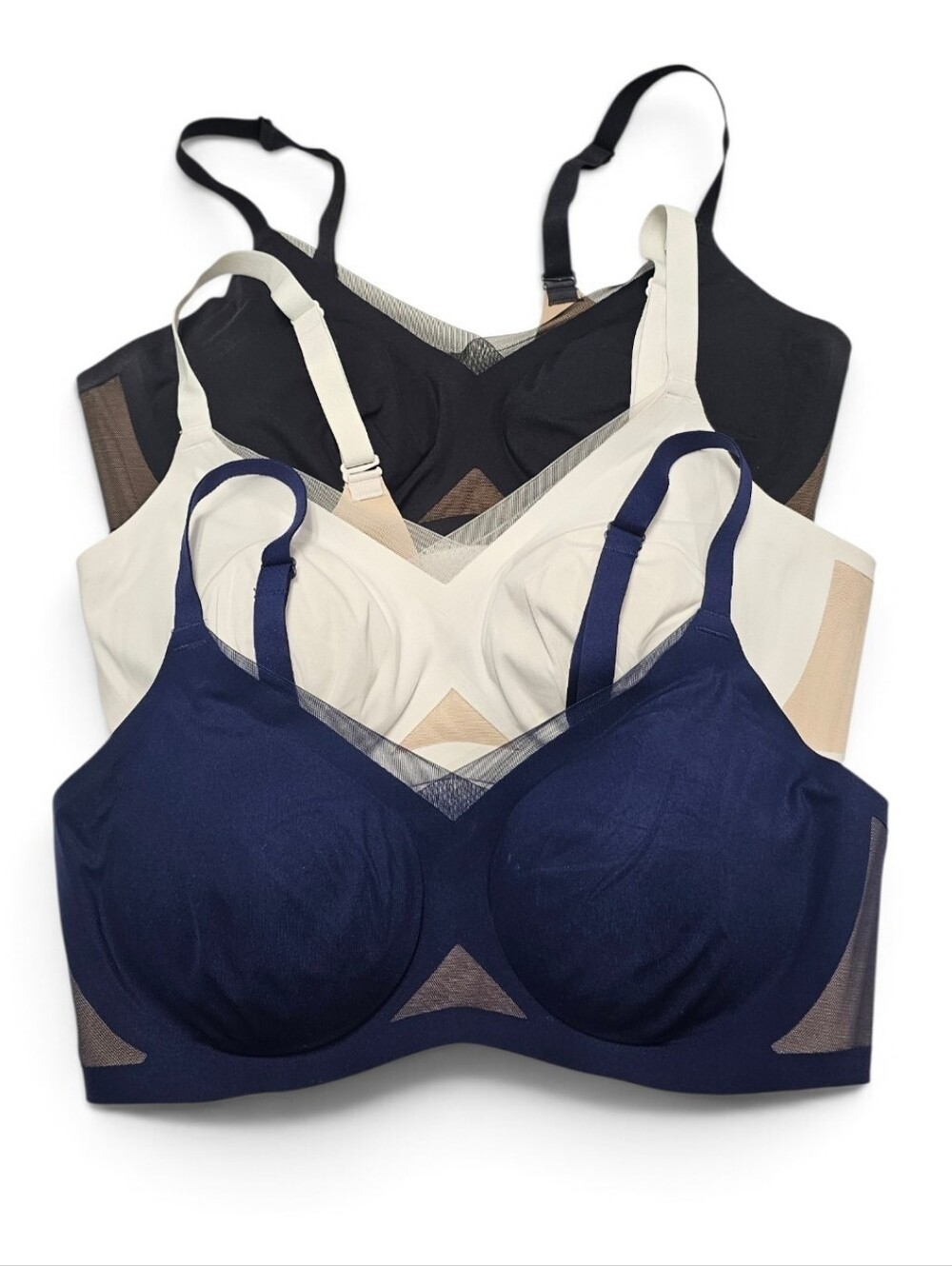 Honeylove Liftwear Crossover Bra in black White Navy Medium 36 B/C